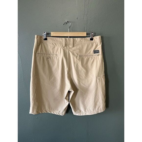 Volcom Mens Khaki Chino Hybrid Shorts Size 33 w/ Drawstring - Picture 2 of 2